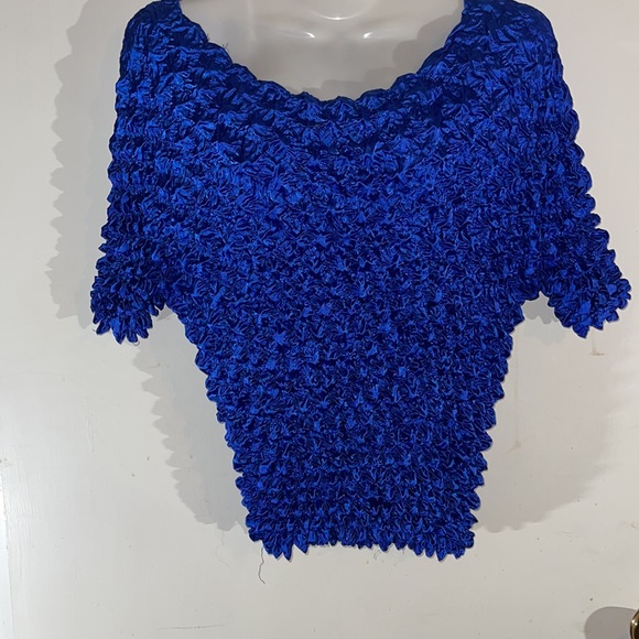 F.C one size scrunchy top. Royal blue in color - Picture 2 of 7